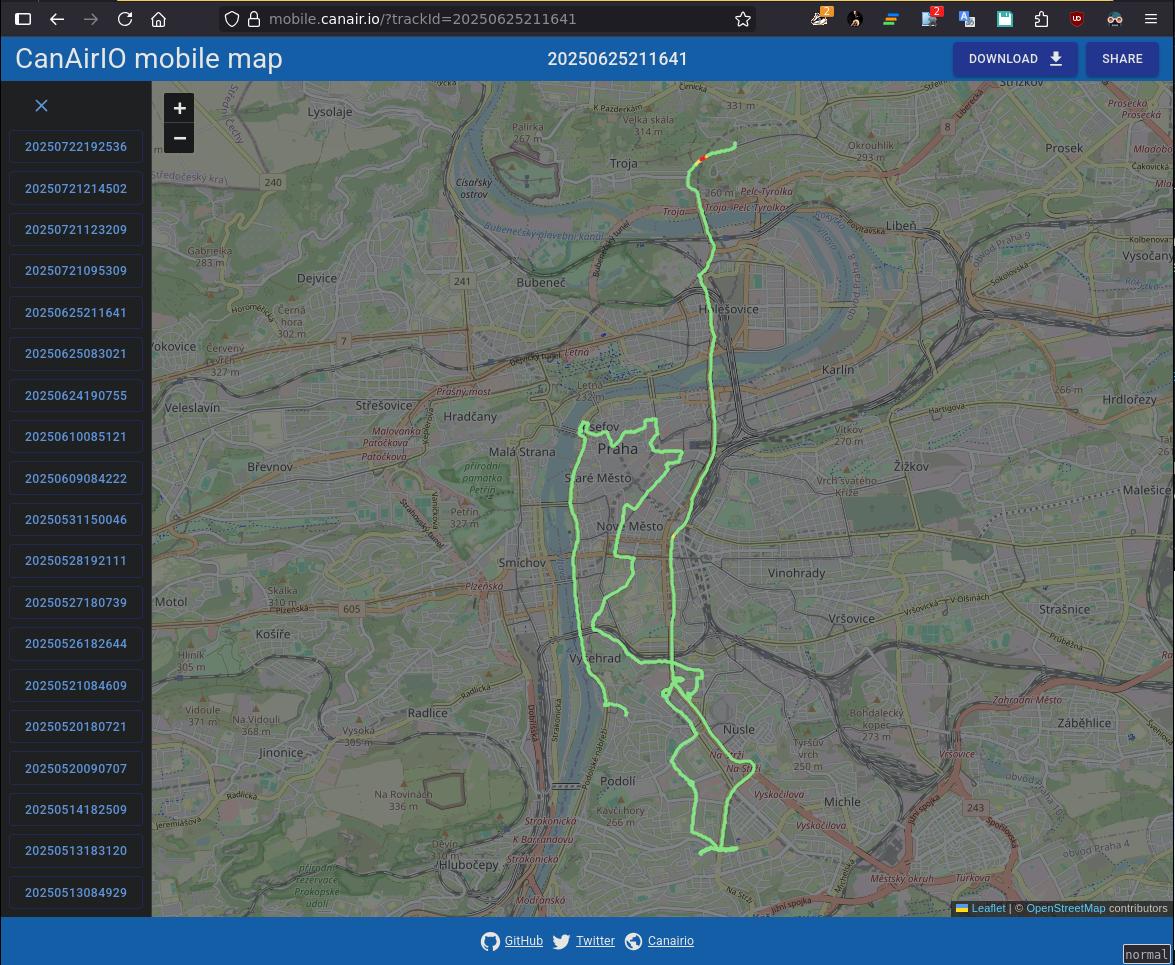 CanAirIO Mobile Map